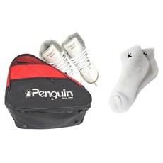 Penguin 花式滑冰鞋 F600-GOLD + 運動襪組, 白色, 220