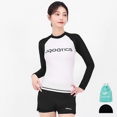 aquatica 女款防磨泳衣上衣 AQAWTS23003 + 層次感游泳短褲 WPT23001 + 彈性泳帽 + 透明防水袋組合