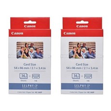 Canon 佳能 SELPHY 相片印表機專用相片紙 名片尺寸 + 墨水 KC-36IP, 2*3, 72張