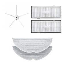 YOLOMi 悠樂米 掃地機器人高品質副廠耗材配件組 石頭 S7 MaxV Ultra適用 抗菌震動拖布 2個 + 濾網 2個 + 邊刷, 1組, 單一商品