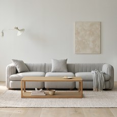 노르딕슬립 암레스트 3인용 소파 + 쿠션3P 세트 방문설치, 라이트그레이