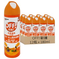 OFF! 歐護 家庭用噴霧式防蚊液, 180ml, 12瓶