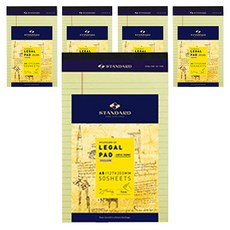 Standard on Heritage A5 Legal Pad, 50張, 5個, 黃色