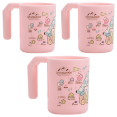 Sumikkogurashi 角落生物 PP牙刷杯 280ml, 露營粉, 3入