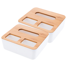 isona 愛收納 3格衛生紙分隔收納盒, 2個, 白色