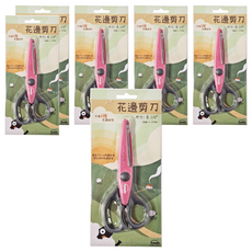 Tomato 花邊剪刀，共有6種花邊造型，尺寸6 1/2", 大波浪, 6支