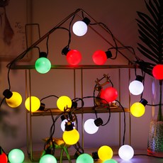 露營派對燈 5m 電池式 20燈, 彩色球