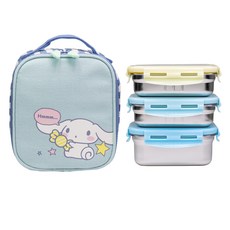 LiLFANT 三麗鷗大耳狗喜拿3層不鏽鋼午餐盒組, 1組, 混色