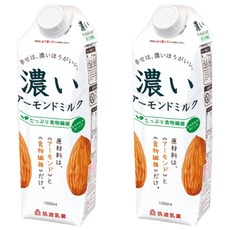 TSUKUBA 筑波乳業 香濃杏仁飲 無糖, 2個, 1L