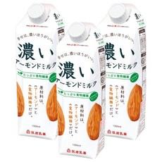 TSUKUBA 筑波乳業 香濃杏仁飲 無糖, 3個, 1L