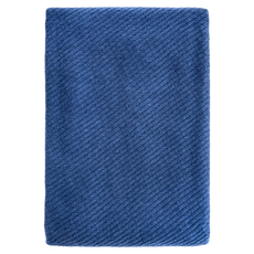 HOLA 和樂家居 伊登緹花純棉風格浴巾 490g, 斜紋藍, 1條