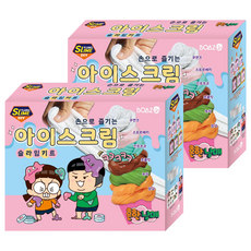 흔한남매 아이스크림 슬라임 키트 만들기 세트, 2세트, 혼합색상