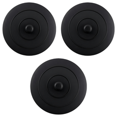 MARUKI素色矽膠杯蓋 防塵保溫杯蓋, 黑色, 3入