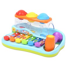 OZ TOY 彩虹旋律木琴玩具, 激發孩子們的興趣，一種可以玩球和演奏木琴的玩具, 混合顏色, 27 x 13.5 x 18cm, 1組