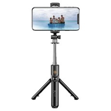 KTnet 廣鐸 S95PLUS 三腳架2IN1藍芽自拍桿 手機/GOPRO 4.5 x 3.5 x 18cm 130g, 黑色, 1支
