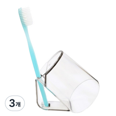 salthong 倒掛瀝水漱口杯牙刷架, 透明, 3個