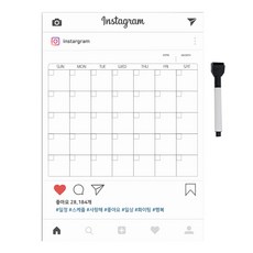 지오플래닛 냉장고 자석 캘린더 메모 보드 인스타그램 + 자석 보드마카 검정
