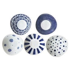 Saikai 西海陶器 波佐見燒 藍玉紋 五件式小菜碟 禮盒組 1組 10 x 3.5cm 500g 85ml