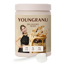 Youngranu 大容量蛋白健身奶昔 穀物黑芝麻口味, 1個, 450g