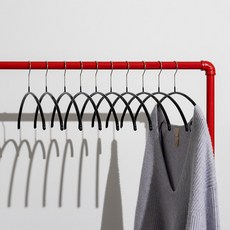 MAWA 防滑輕質弧形衣架, 黑色的, 10個