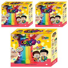 BOAZLin 尋常兄妹 彩色史萊姆 DIY 套組 1號 透明, 3套, 混色