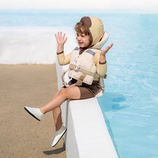 aguard 幼兒用救生衣 內褲分離式 戲水游泳夾克, 米色, 1個