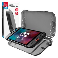 JOYTRON 任天堂 Switch 2 Slim 貼合式全覆蓋透明便攜保護殼, 1個, 半透明黑色, SW2-CARRY08