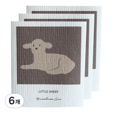 Rijisajeni復古風廚房抹布 30 小羊, 6個, 1入