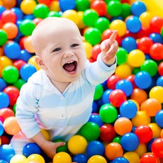 索樂生活空心塑膠彩球池 Set 50顆 MIT台灣製無毒塑料 繽紛四色 附網袋包裝, 7cm, 紅色 + 藍色 + 綠色 + 黃色