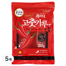 복이네먹거리 국산 고추가루 보통맛 반찬용, 250g, 5개