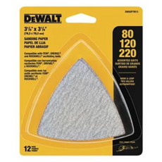 DEWALT 得偉 磨切機配件除漆 木材拋光用砂紙綜合包 無孔 DWASPT RI3 12片, 1包