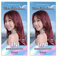 SOFEI 舒妃 UNI COLOR 植萃添加護髮染髮霜, 506 玫瑰紅, 2盒