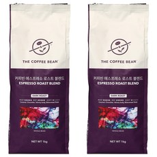 The Coffee Bean 義式烘焙綜合咖啡豆, 原豆(未研磨), 1kg, 2個