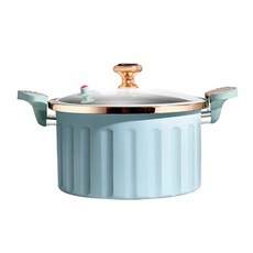 好料理 陶瓷不沾微壓鍋 7L容量 鍋體精鐵鍋身、陶瓷塗層 鍋蓋鋼化玻璃 PP手柄, 26.5cm, 藍色, 1個