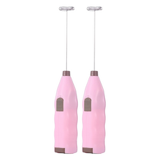 SP SAUCE 迷你電動攪拌打蛋器, 2個, 粉紅色 ABS塑料+304不鏽鋼線材, H-3549