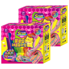 보아스린 쁠루모 DIY 네온 슬라임 세트 246071, 혼합색상, 2세트