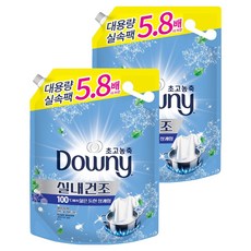 Downy 室內晾乾 高溫除臭 超濃縮 織物柔軟精 薄荷&柑橘 補充包, 2個, 4.1L