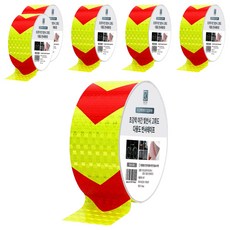 Laon 超強力夜間反光高亮度多用途膠帶, 螢光紅色, 6個