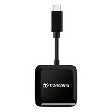 Transcend 創見 C3 高速Type C 雙槽讀卡機, Type-C/USB3.2適用, 黑色, 1個