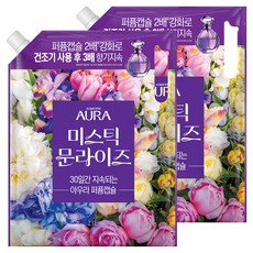 아우라 퍼퓸캡슐 섬유유연제 미스틱 문라이즈 리필, 2.3L, 2개