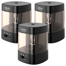 deLi 得力 3段筆芯調節電動削鉛筆機 AZ68659, 3個, 黑色