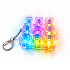 라이프팁스 딸깍 LED 키보드 키캡 키링 9구, 투명, 1개