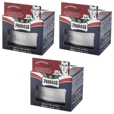 PRORASO 鬍前軟化膏 - 滋潤鬍鬚, 維生素E配方, 100ml, 3罐