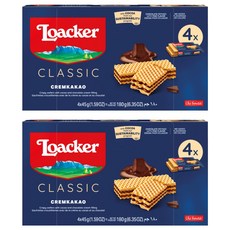 Loacker 萊佳哈斯 威化夾心酥 奶油可可口味, 2盒, 180g