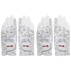 바이블러 여성용 반양피 카모플라쥬 골프장갑 왼손용 2p + 오른손용 2p, 라이트 그레이, 2세트