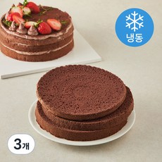 장가네제과 수제 초코 케이크시트 2호 (냉동), 270g, 3개
