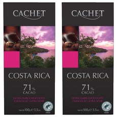 CACHET 凱薩71%哥斯大黎加可可豆醇黑巧克力, 2片, 100g