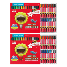 SIMBALION 雄獅 奶油獅 六角型油畫棒/粉蠟筆, 24色, 2盒