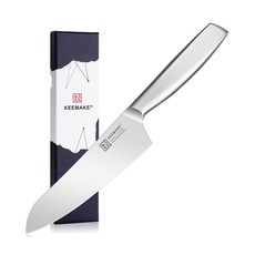 KEEMAKE 高碳鋼輕巧極緻一體構造不鏽鋼三德刀 - 三德包丁, 16.5cm, 1支, 不鏽鋼色