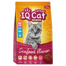 IQ Cat 聰明貓 成貓用 乾糧, 海鮮口味, 1.5kg, 1袋